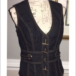 Bisou Bisou Jean vest with gold toggles